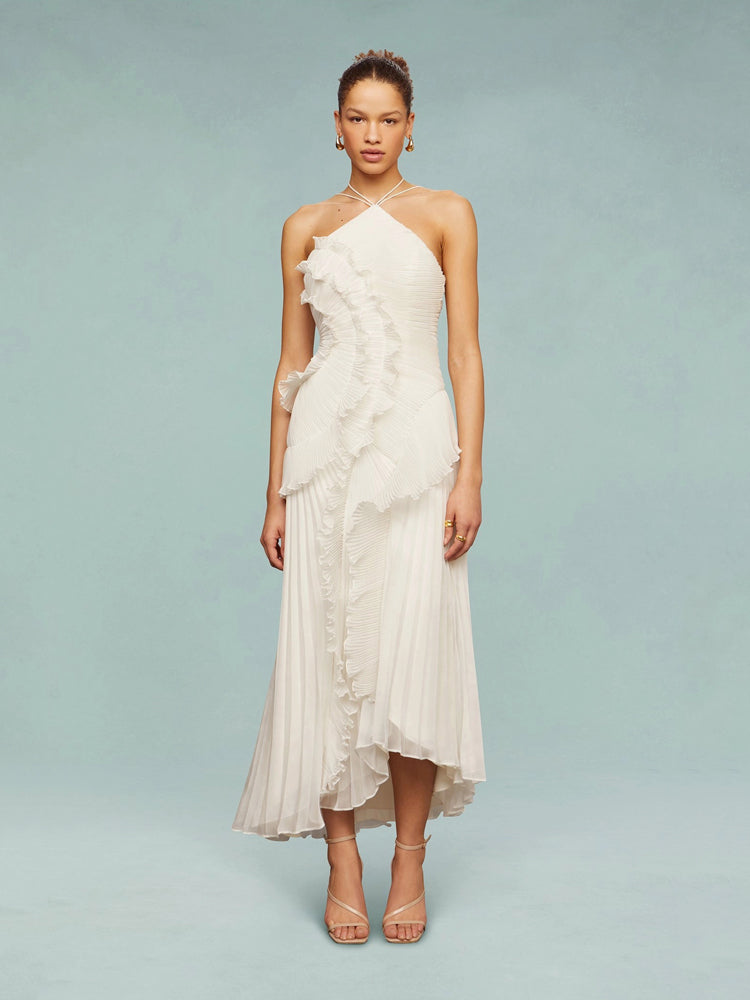 Elegante Vestido Remolino Océano