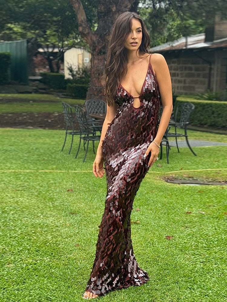 Vestido largo maxi de lentejuelas Kailani