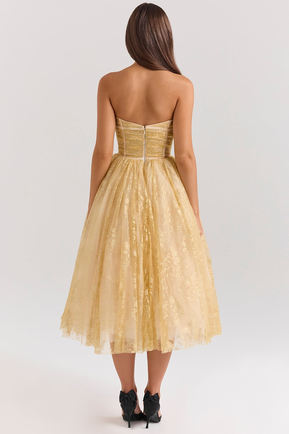 Vestido de corsé dorado Millie
