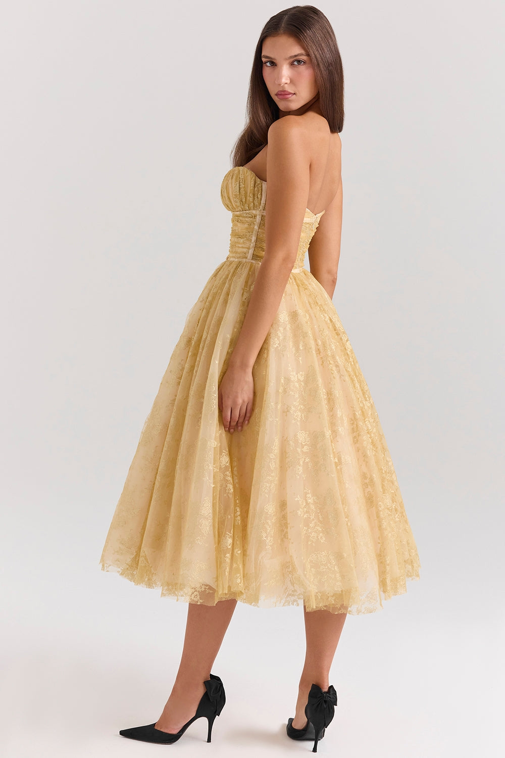 Vestido de corsé dorado Millie