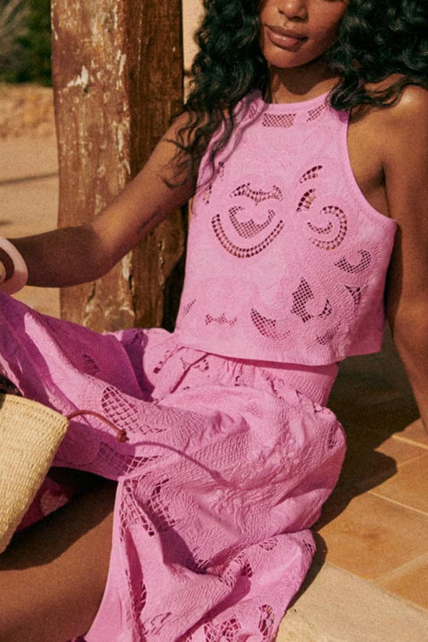 Moise | Conjunto de Encaje Rosa