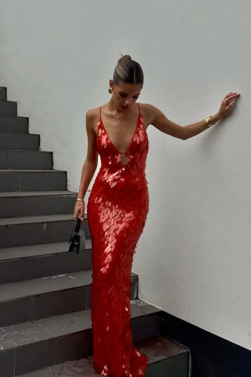 Vestido largo maxi de lentejuelas Kailani