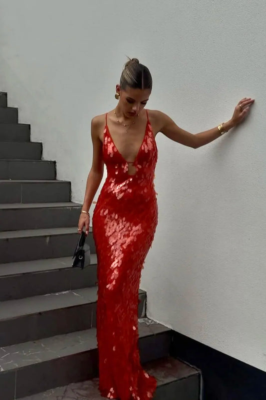 Vestido largo maxi de lentejuelas Kailani