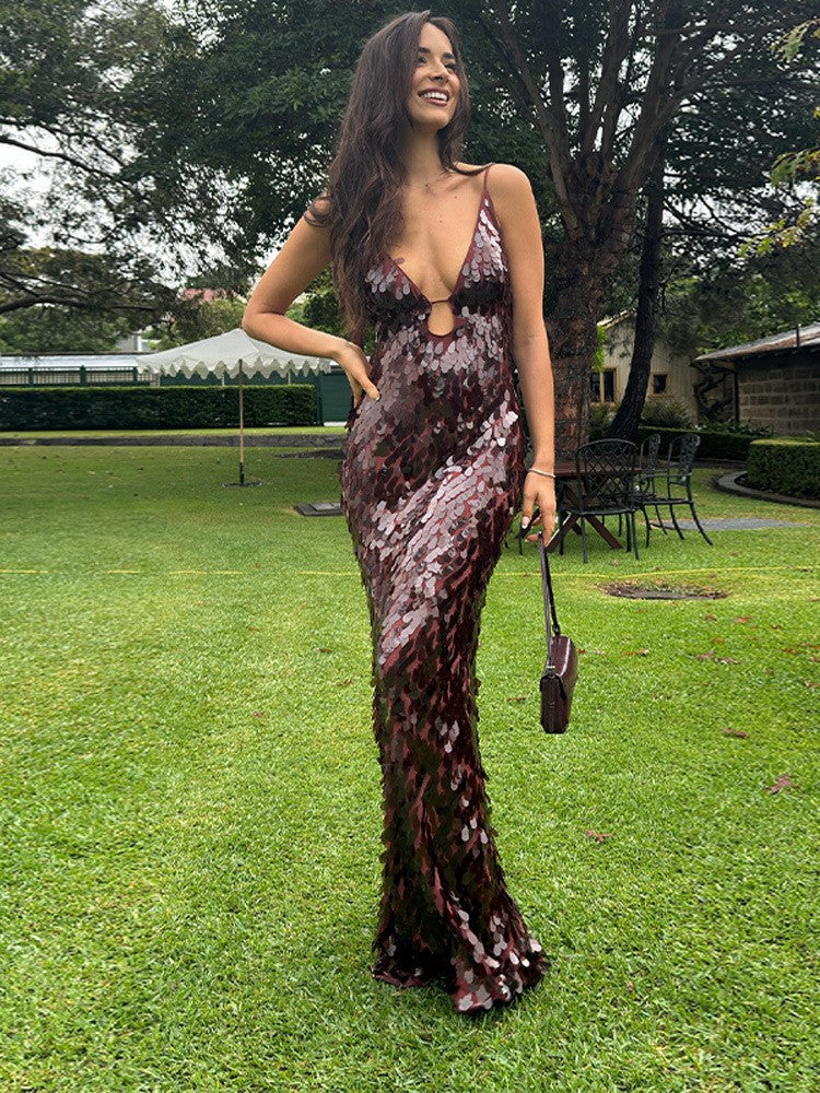 Vestido largo maxi de lentejuelas Kailani