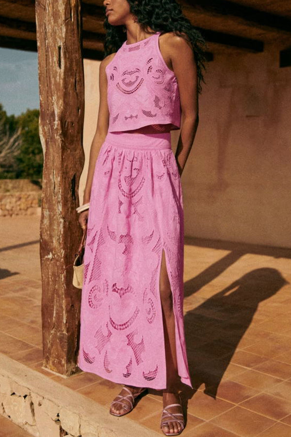 Moise | Conjunto de Encaje Rosa