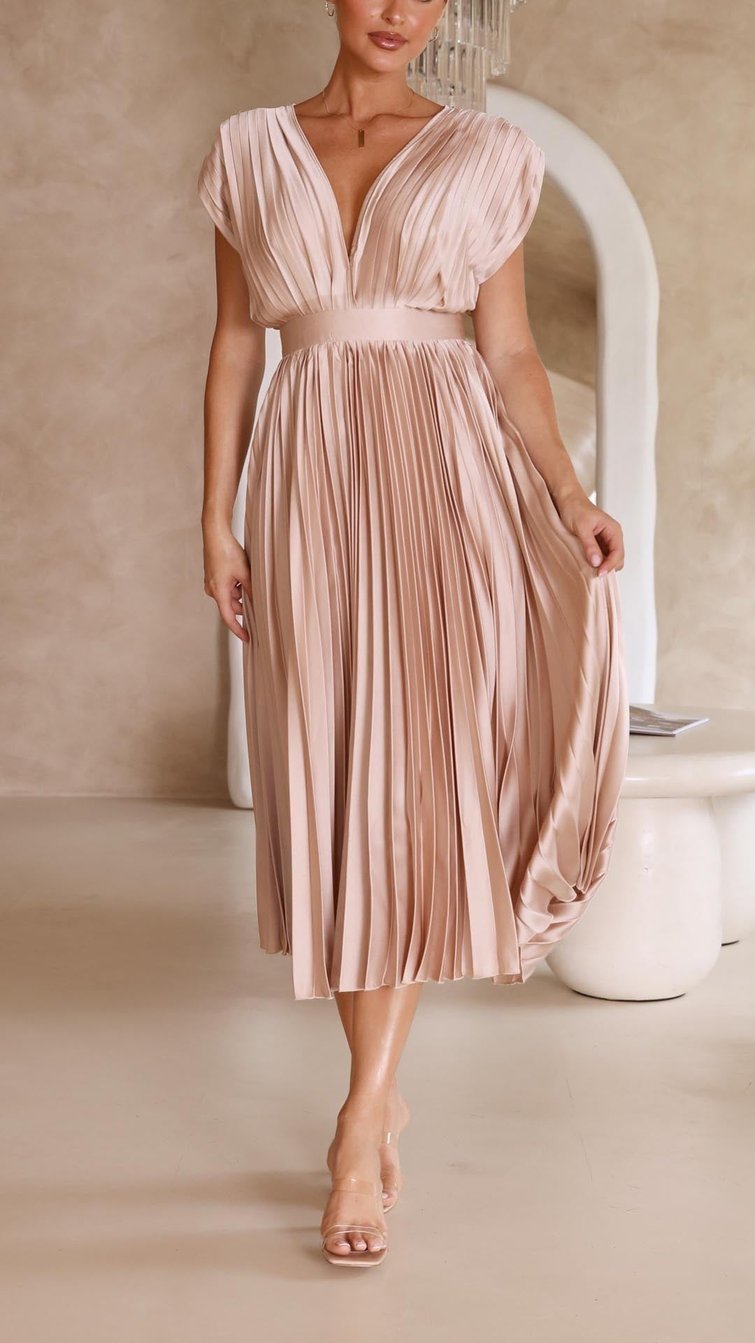 Vestido Elisa™ – Elegancia Plisada