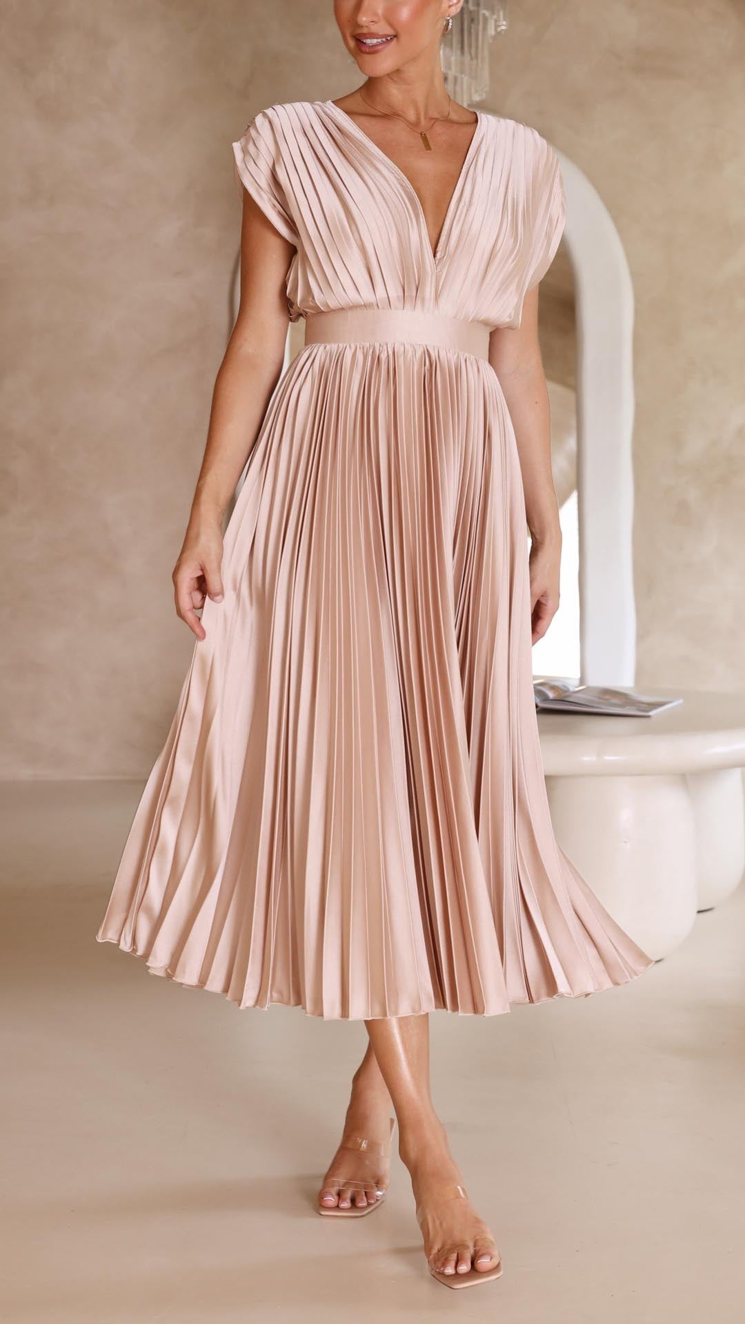 Vestido Elisa™ – Elegancia Plisada