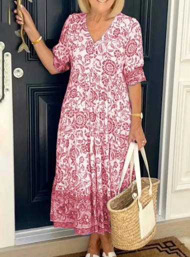 Vestido Pilar™️ – Estilo Floral y Comodidad Diaria